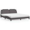 vidaXL Letto con Materasso Zadar Grigio 180x200 cm in Similpelle