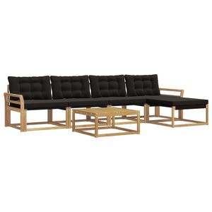 vidaXL Set di divani da esterno 6 pz Bianco e Nero