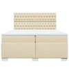 vidaXL Giroletto a Molle con Materasso Crema 200x200 cm in Tessuto