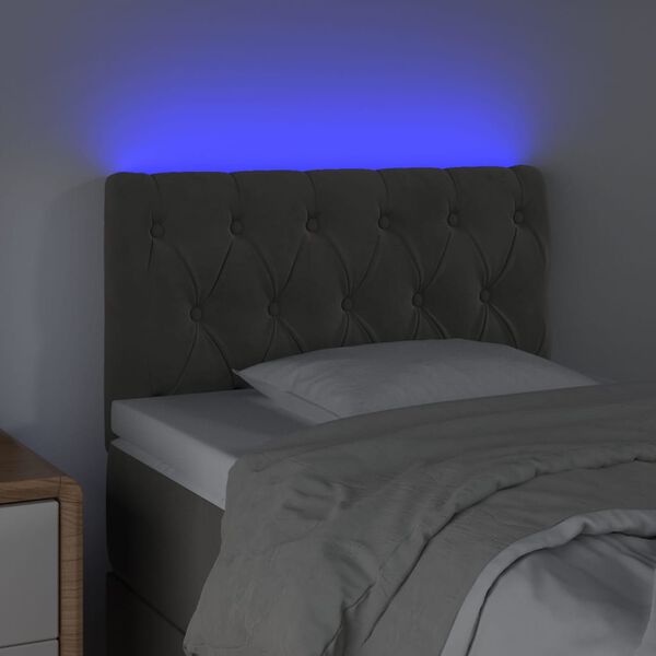 vidaXL Testiera a LED Grigio Scuro 80x7x78/88 cm in Velluto