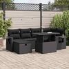 vidaXL Set Divani da Giardino con Cuscini 7pz Nero Polyrattan