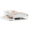 vidaXL Giroletto con Cassetti Bianco 150x200 cm Legno Massello di Pino