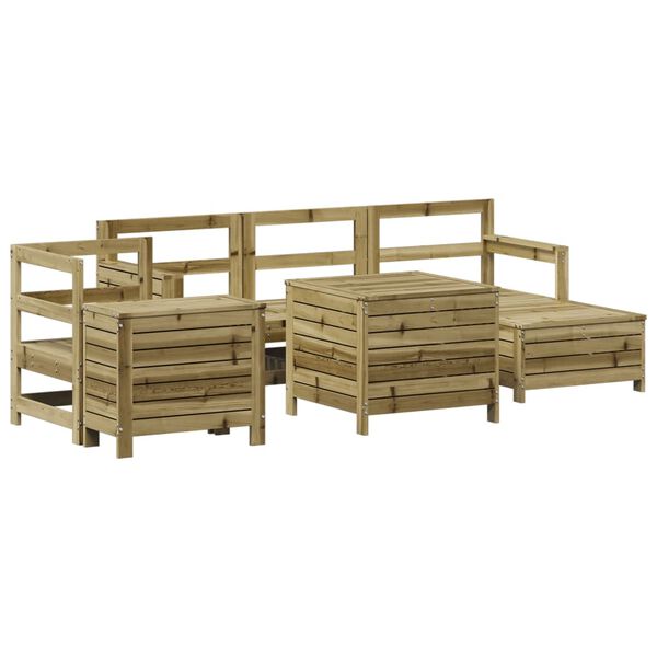 vidaXL Set Divani da Giardino 7 pz in Legno Impregnato di Pino