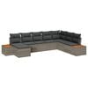 vidaXL Set Divano da Giardino 9 pz 8-Numero di posti Grigio Polyrattan