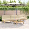 vidaXL Set di divani con cuscino 4 pcs Beige Legno di Acacia Massello