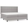 vidaXL Giroletto a Molle con Materasso Grigio Chiaro 200x200cm Tessuto