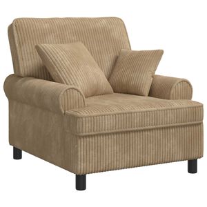 vidaXL Poltrona XL con Cuscini Tortora Tessuto a 1,5 linee