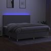 vidaXL Letto a Molle Materasso e LED Grigio Chiaro 200x200 cm Tessuto