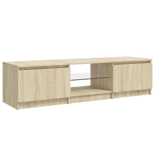 vidaXL Mobile Porta TV con Luci LED Rovere Sonoma 140x40x36 cm
