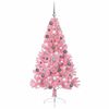 vidaXL Albero di Natale artificiale con luci integrate Rosa 180 cm PVC