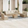 vidaXL Set Divano da Giardino 9 pz con Cuscini Beige in Polyrattan