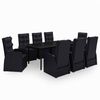 vidaXL Set da Pranzo da Giardino 9 pz con Cuscini Nero