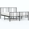 vidaXL Giroletto con Testiera e Pediera Metallo Nero 135x190 cm