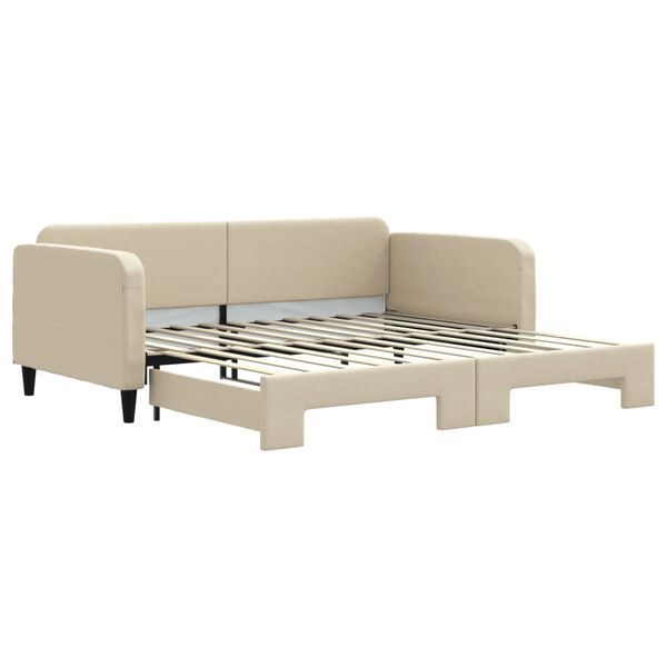 vidaXL Divano Letto con Letto Estraibile Crema 100x200 cm in Tessuto