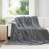 vidaXL Coperte da Pile 6 pcs Grigio scuro 240 x 220 cm Panno