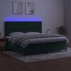 vidaXL Letto a Molle con Materasso e LED Verde Scuro 200x200cm Velluto