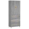 vidaXL Credenza Grigio Sonoma 69,5x34x180 cm in Legno Multistrato