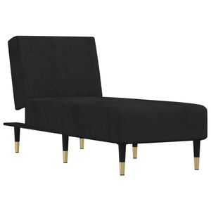 vidaXL Chaise Longue in Velluto Nero