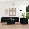 vidaXL Set Divani da Giardino 7 pz con Cuscini in Polyrattan Nero