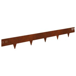 vidaXL Bordura per Prato 10 pz 100 x 12 cm Acciaio Ruggine