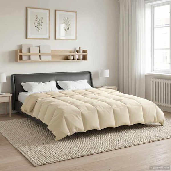 vidaXL Duvet Estivo Trapuntato Crema 220 x 240 cm Microfibra