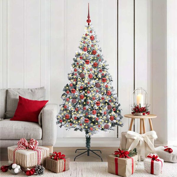 vidaXL Albero di Natale artificiale con 300 LED Bianco 180 cm