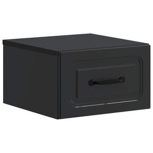vidaXL Mobiletto da notte a muro con cassetto Nero 34,5 x 33 x 20 cm