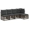 vidaXL Set Divano da Giardino 5 pz Grigio polyrattan