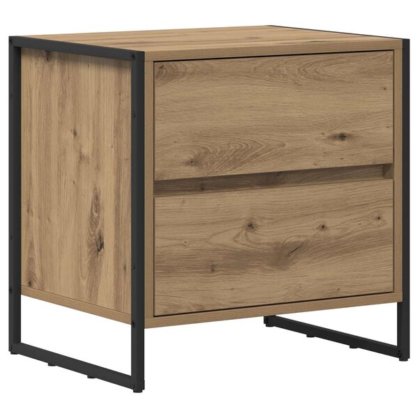 vidaXL Comodino Rovere Artigianale 50 x 39.5 x 50 cm Legno multistrato