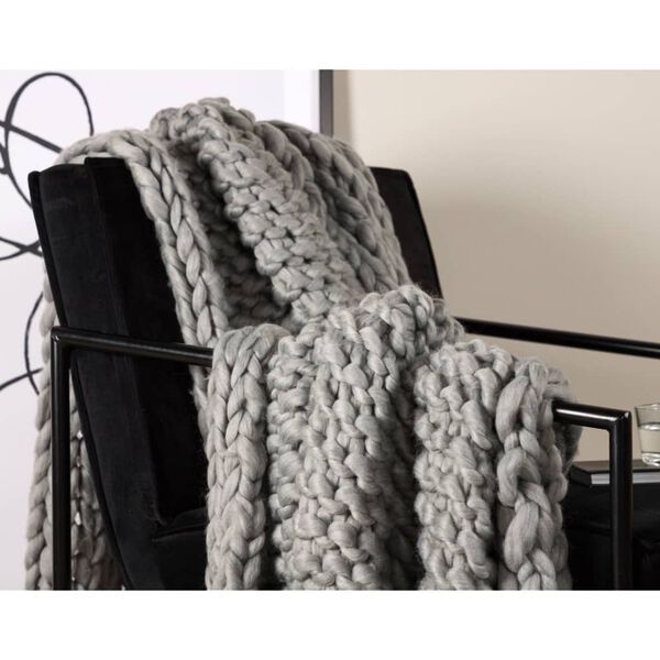 Venture Home Coperta Kate 170x130 cm Poliestere Grigio Chiaro