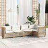vidaXL Set Divano da Giardino 5 pz con Cuscini Beige in Polyrattan