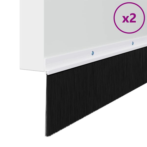 vidaXL Spazzole per porte a vite 2 pcs Bianco 100 cm Lega di alluminio