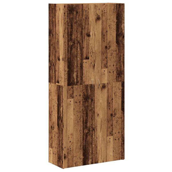 vidaXL Scarpiera Legno Antico 80x35,5x180 cm in Legno Multistrato