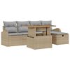 vidaXL Set Divano da Giardino con cuscino 6 pcs Beige Poly Rattan