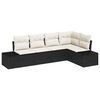 vidaXL Set Divano da Giardino 5 pcs Nero polyrattan