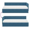 vidaXL Struttura Letto Angolare con Materasso 2 pcs Blu Velluto
