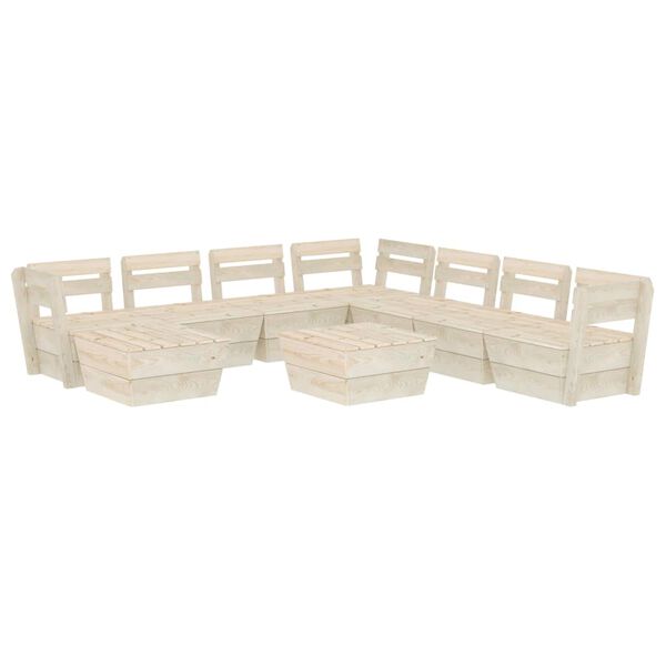 vidaXL Set Divani da Giardino su Pallet 9 pz in Legno Abete Impregnato