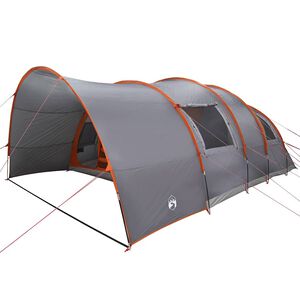 vidaXL Tenda a tunnel con tetto Grigio e arancione 710 x 460 x 245 cm