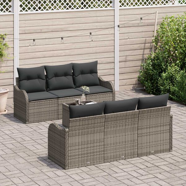 vidaXL Set Divano da Giardino Grigio 55 x 55 x 37 cm polyrattan