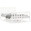 vidaXL Giroletto con Testiera Bianco Small Double Legno Massello