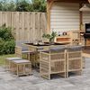 vidaXL Set Pranzo da Giardino 9 pz con Cuscini Beige Misto Polyrattan