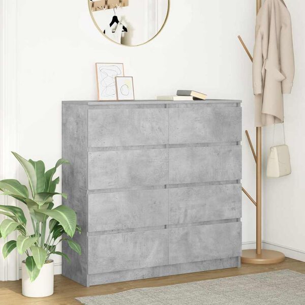 vidaXL Credenza Grigio Cemento 100x35x99 cm in Legno Multistrato