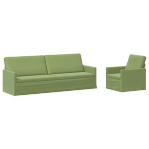 vidaXL Set di divani 2 pcs Verde chiaro Velluto (V)
