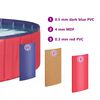 vidaXL Piscina Pieghevole per Cani Rosso e Blu 80 x 80 x 20 cm PVC