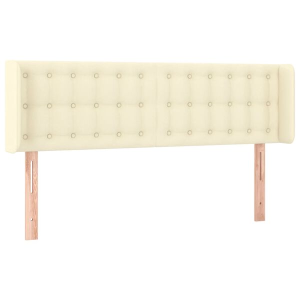 vidaXL Testiera a LED Crema 147x16x78/88 cm in Similpelle