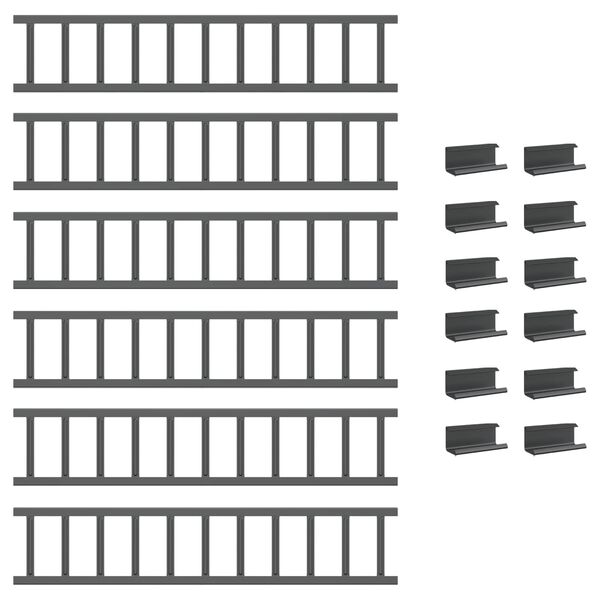 vidaXL Guardia per neve sul tetto Antracite 600 x 2,5 x 20 cm Acciaio