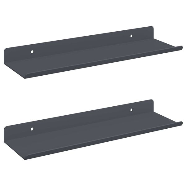 vidaXL Mensola sospesa 2 pcs Antracite 30 x 9 x 2,5 cm Acciaio