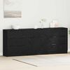 vidaXL Credenza 3 pcs Rovere Nero 181 x 30 x 70 cm Legno multistrato