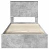 vidaXL Letto con Contenitore con testiera Grigio cemento 90 x 200 cm