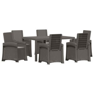 vidaXL Set da Pranzo per Giardino 7 pz Grigio Chiaro PP